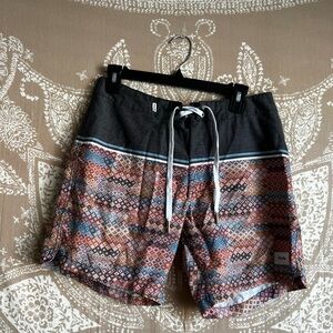 Rhythm Geometric Print Board Shorts Size 30